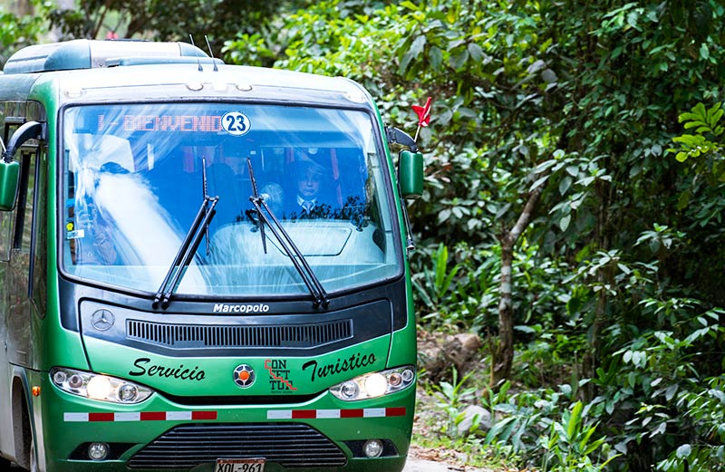 Consettur bus on its way to Machu Picchu