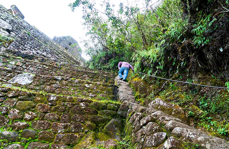 Climbing to Huayna Picchu