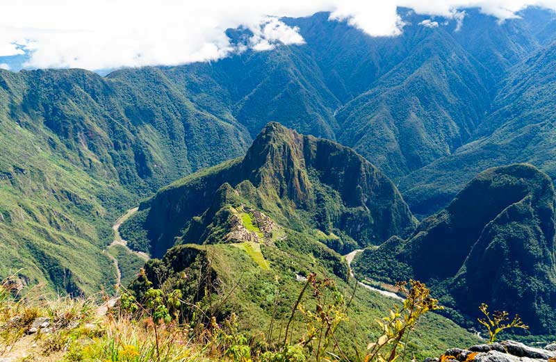 Vista completa de la ciudadela desde la Montaña Machu Picchu