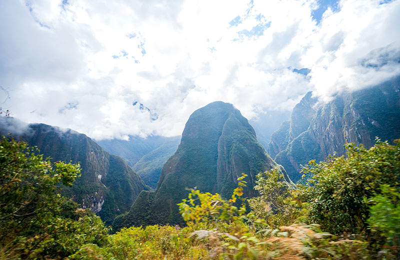 View of the mountains Machu Picchu
